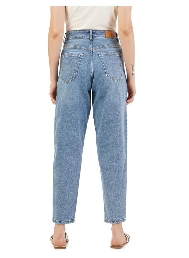 inkd Women's Stretchable Barrel Fit Jeans - High-Rise | Lightweight | Classic 5 Pocket Styling - Image 3
